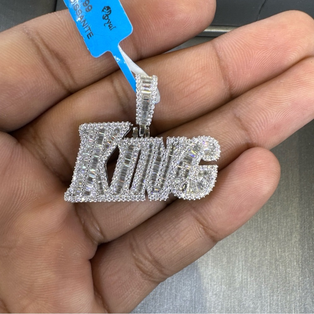 925 Silver 5.25CT Moissanite custom KING charm Pendant